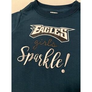 NFL Philadelphia Eagles Girl’s Sparkle Toddler T Shirt Baby 18M Green Sporty